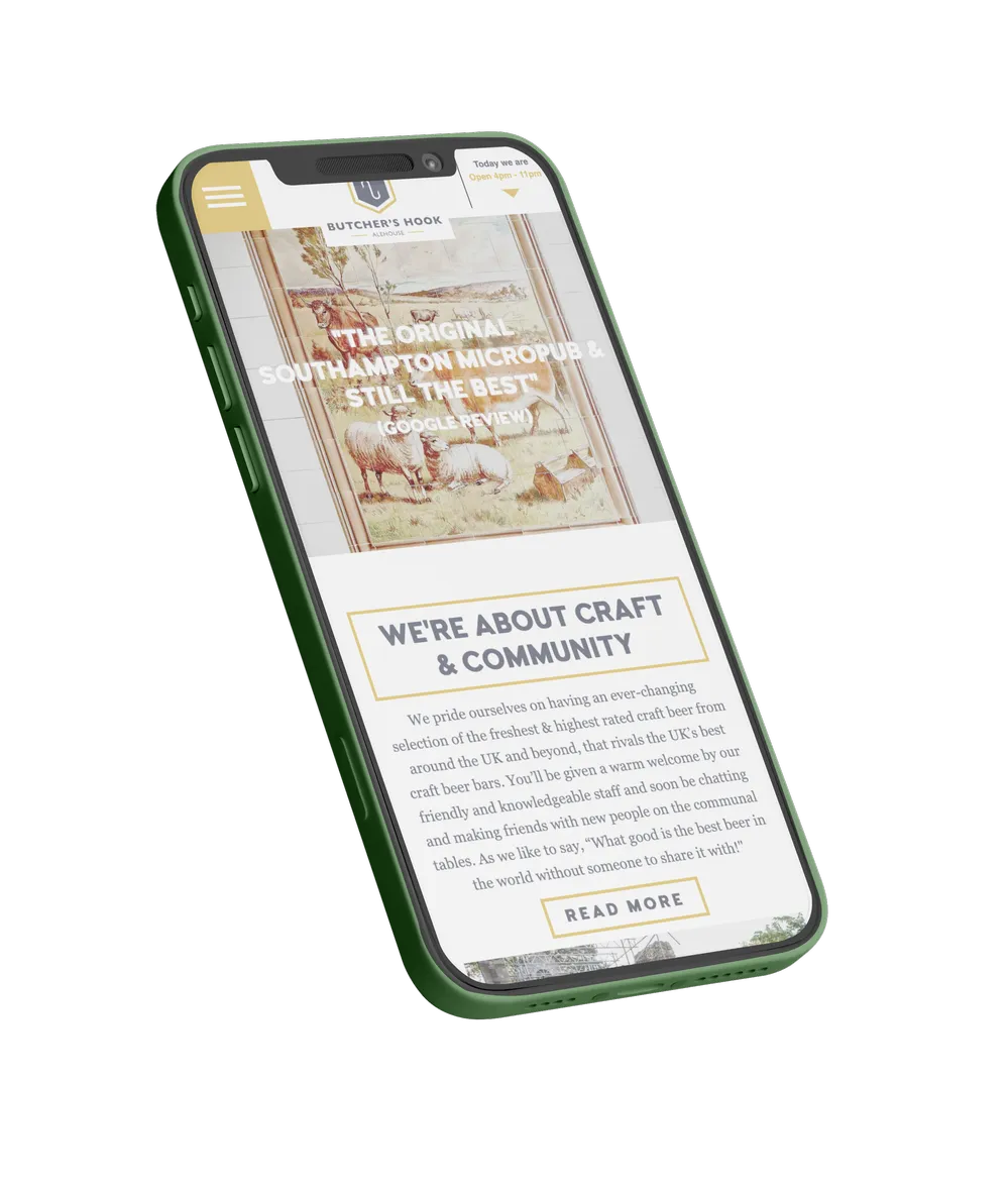 The Butcher's Hook mobile view